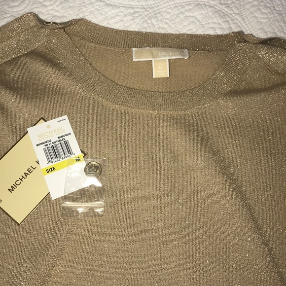 Michael Kors nwot gold pull over sweater - Picture 5 of 7